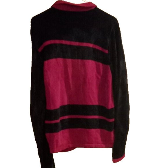 Designers Studio Originals Sweater L Womens Regular Size Full Zip red & black - Picture 4 of 4